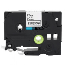Compatible Label Tape, Laminated White Label Maker Tape Wearable Black on White 12mm / 0.5in Fast Printing for PT Series Label Printer