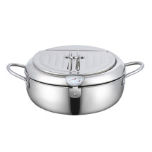 Uanit Deep Fryer Pot Stainless Steel with Lid, Temperature Control & Drip Drainer Rack, Compatible with Tempura, Fried Chicken, Chips