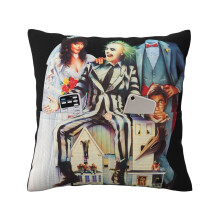 Housse de coussin décorative en lin Beetlejuice, carrée, pour canapé, chambre ou fauteuil.