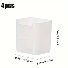 Lot de 4 boîtes de rangement transparentes en plastique - Contenants alimentaires portables pour une organisation optimale du réfrigérateur,