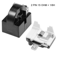 Relè di avviamento PTC per frigorifero 1/2 pin 15 Ohm + 1/6H Protezione da sovraccarico del compressore