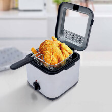 2.5L Electric Deep Fryer Stainless Steel with Basket and Lid, Adjustable Temperature, 110V 1000W for Home Cooking