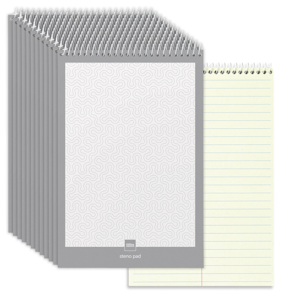 Office Depot Steno Books, 6in. x 9in., Gregg Ruled, 70 Sheets, Greentint, Pack Of 12, 99470-image-OPC-PR6NWBY-NEW