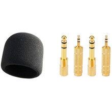 Adattatore per cuffie da 6,35 mm (1/4 di pollice) maschio a 3,5 mm femmina stereo con filtro antivento in schiuma professionale