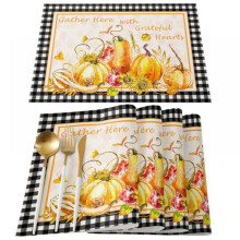 4-teiliges Tischset für Thanksgiving, rutschfeste Tischsets für den Esstisch, herbstliche Tischdekoration für Thanksgiving, 33 x 48 cm