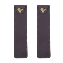 Lot de 2 étuis à stylos en cuir véritable, porte-crayons simple avec bouton-pression, pour stylos à bille, stylos-plumes et stylos roller.