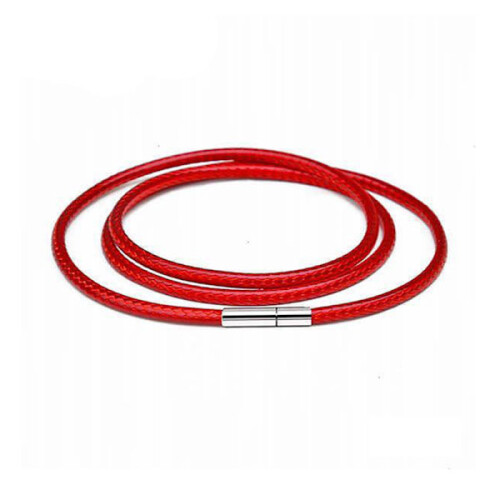 Collier élégant et confortable en cuir PU fin rouge