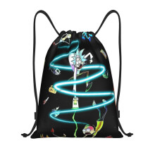 Rick And Morty Klassinen Kiristysnyörillinen Laukku, Kokoontaittuva, Urheilu, Kuntoilu, Kiristysnyörillinen Laukku, Unisex, Rantaurheilu Matkakassi