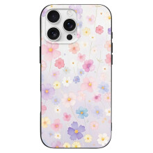 Blommigt TPU-skal kompatibelt med iPhone16Pro Max – Ultratunt, stötsäkert, gulfärgningsfritt, reptåligt, kompatibelt med trådlös laddning