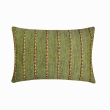 HomeCentric Decoratieve lendenkussenhoes 30 x 45 cm, jute kant met chevronweefsel - Mossy Jute Magic