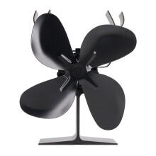 Heat Powered Wood Stove Fan, Large Air Volume, Silent 4 Blade Fireplace Fan, No Electricity Needed