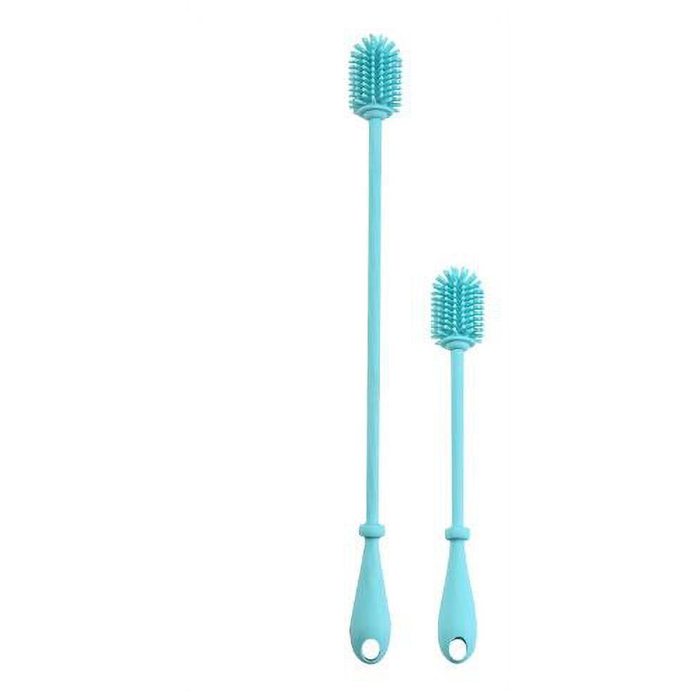 2Pcs Silicone Baby Bottle Brush Deep Cleaning Long Water Bottle Brush for Cleaning Cup Dish