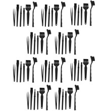 10X 6 in 1 Plastic Small Portable Handle Nylon Anti Static Brushes Cleaning Keyboard Brush Kit, Black (Zip Bag )