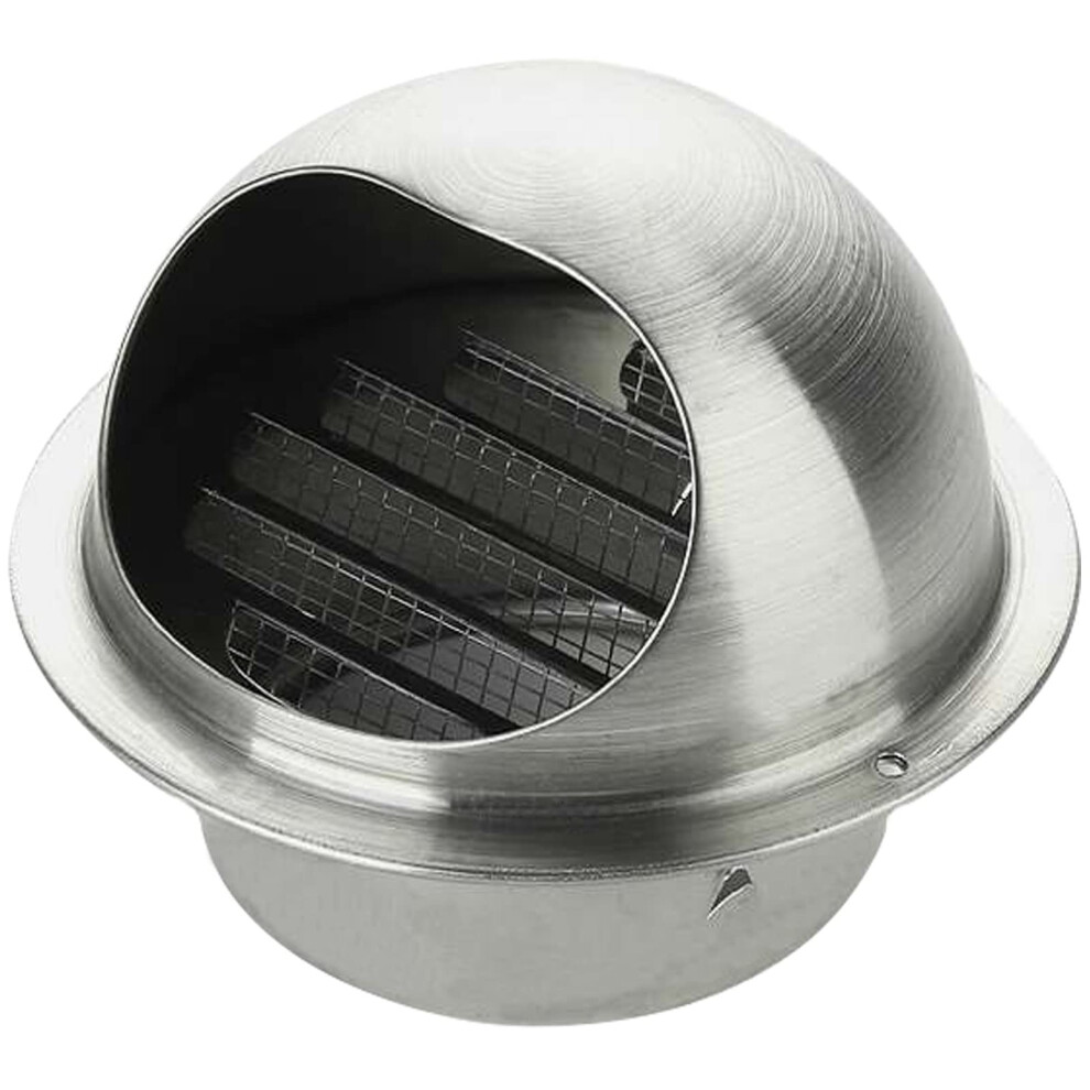 Stainless Steel Wall Vent Cover With Louvered Exhaust Hood, Weatherproof Mesh, 170Mm Silver 9174973036357
