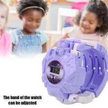 Lila Transformations-Elektronische Uhr für Kinder, ABS, ab 3 Jahren