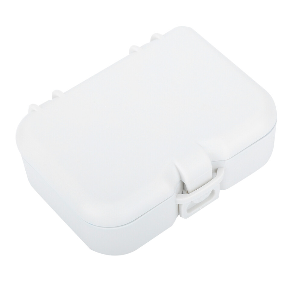 Gray Travel-Friendly Denture Box With Mirror Compact False Teeth Storage Case