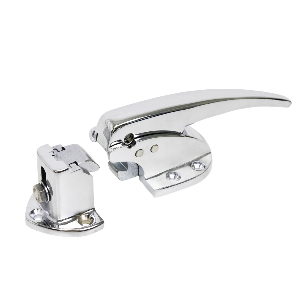 Refrigerator Door Latch With Adjustable Offset And Polished Chrome Finish For Commercial Coolers 9164114683144