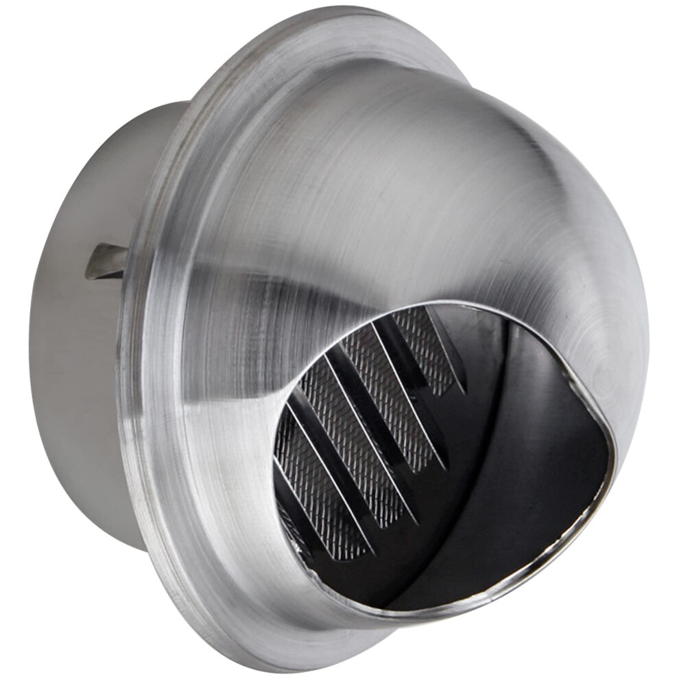 Stainless Steel Wall Vent Cover Outdoor Louvered Exhaust Vent With Rainproof 45 Grille Silver 9070919076350