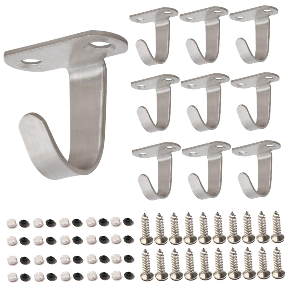 10Pcs Heavy Duty Stainless Steel Ceiling Hooks Rustproof Screw Mount For Spacesaving Hanging 9113335069626