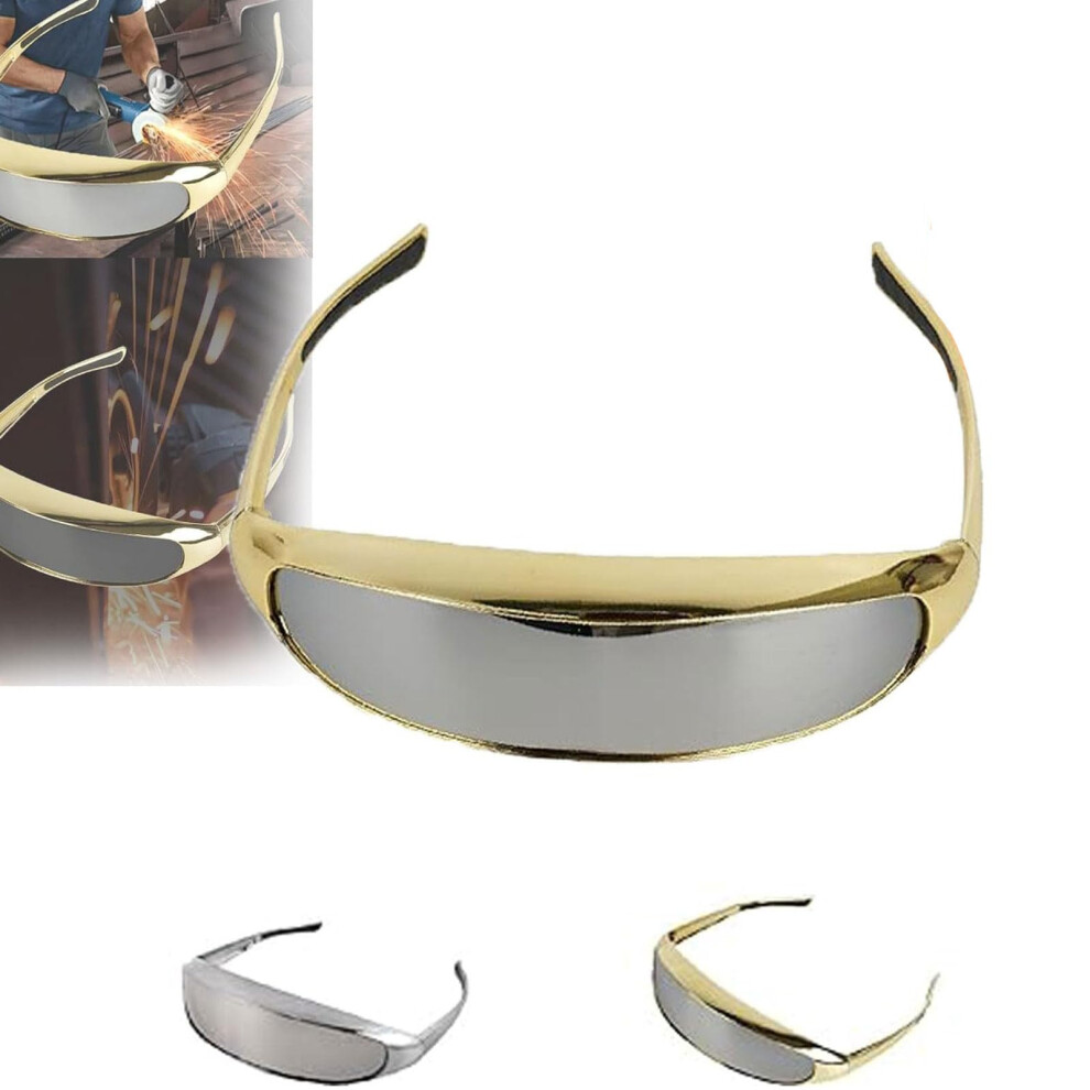 Gold Mirror Welding Safety Glasses Wraparound Uv Protection Antiscratch Lens For Cutting And Grinding 9164114683380