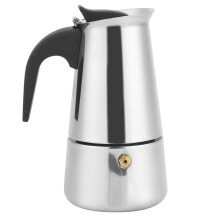 200ml Stainless Steel Moka Pot Stovetop Espresso Maker with HeatResistant Handle for Home or Travel