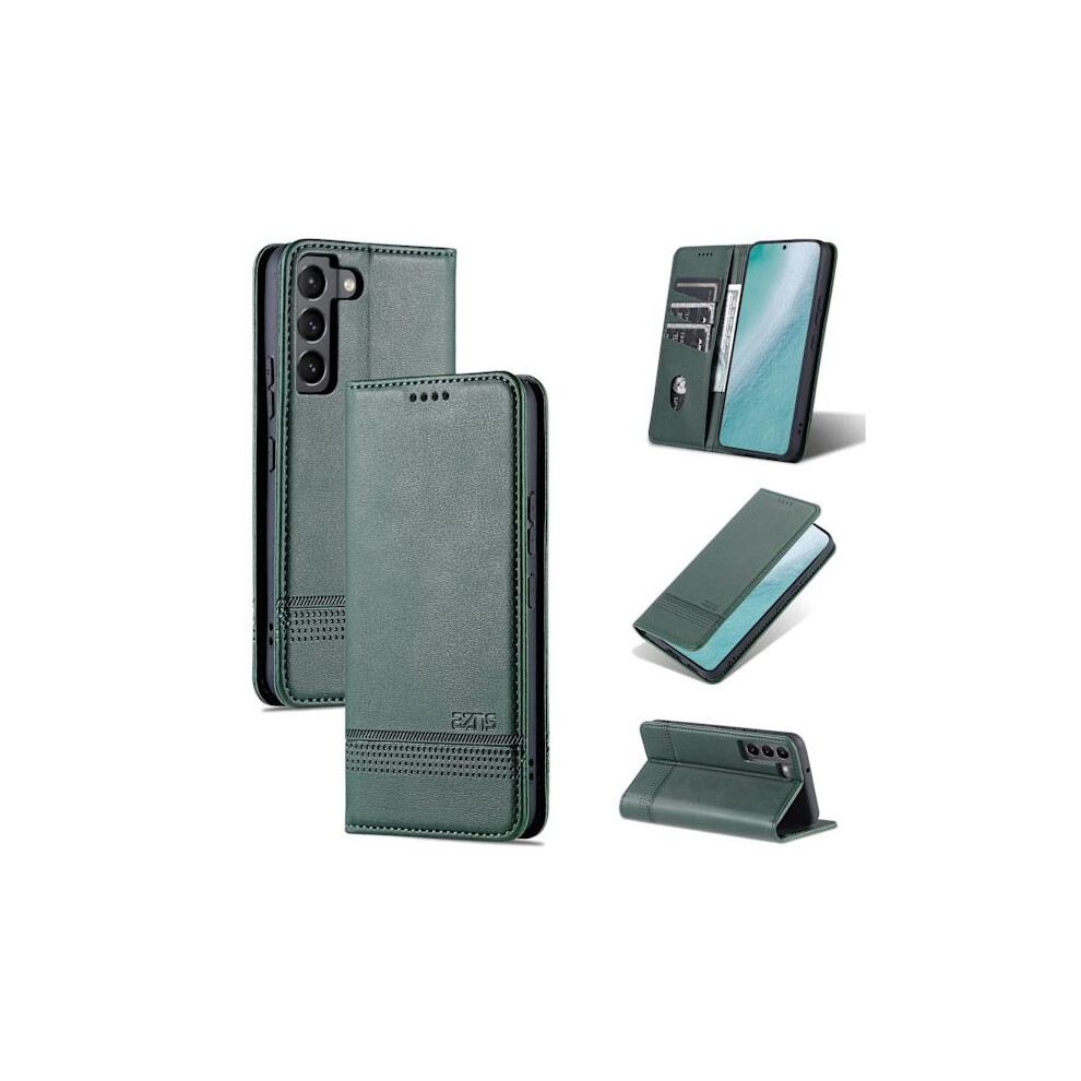 Smooth Azns Wallet Case - Compatible With Samsung Galaxy S22 Plus Dark Green 9110895283073