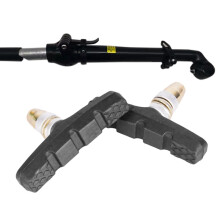 Folding Stem Aluminum Alloy Folding Riser Handlebar Stem -Black with V-Brake Rubber Block