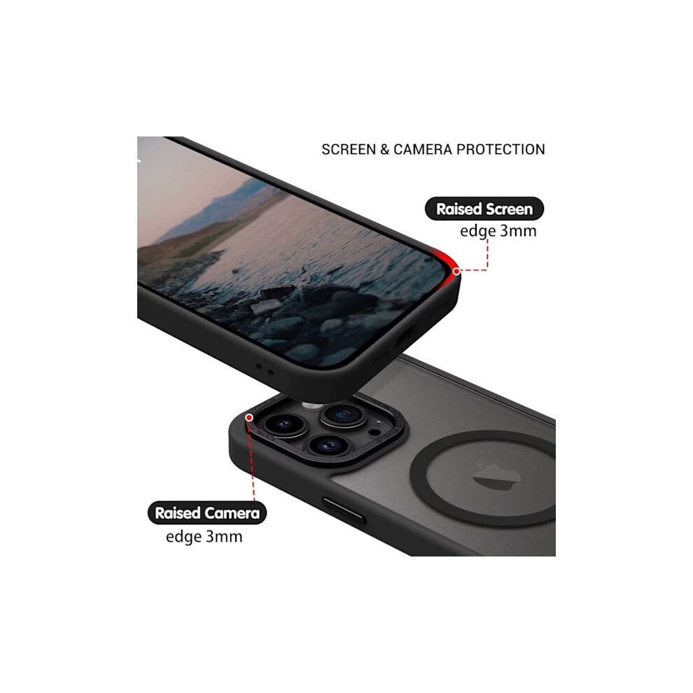 Compatible With Iphone 13 Pro Max Case - Magsafe Frosted Case - Black 9110895283325
