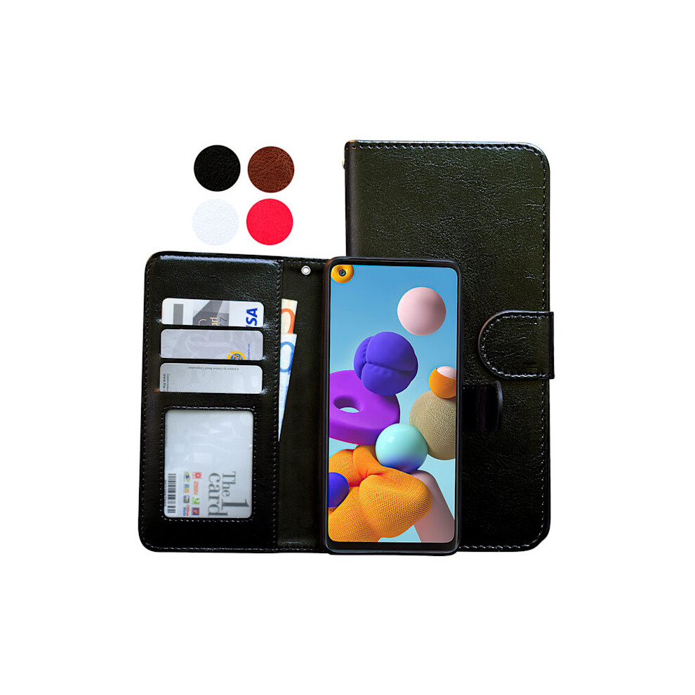 Protect Your Compatible With Samsung Galaxy A21s - Leather Case Black 9110895283288