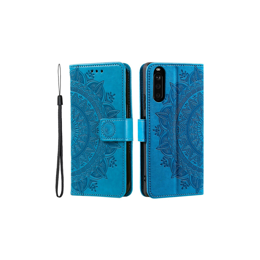 Compatible With Sony Xperia 10 Vi Mandala Leather Case Blue 9110895283479