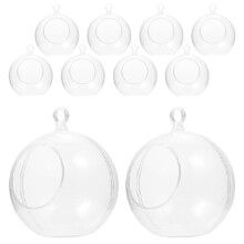 Guangmc Clear Plastic Christmas Ornaments Fillable Tree Balls Crafts Hanging Planter