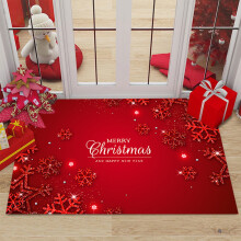 Honeeladyy Kerstkleed voor binnen en buiten, Sneeuwvlok Welkomstmat, Antislip Kerstdeurmat voor woonkamer, slaapkamer, badkamer en keuken, 60 x 40 cm