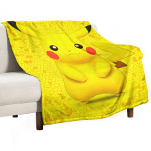 Couverture Pikachu Queen Size, en flanelle peluche ultra douce et légère, idéale pour décorer canapé et lit en toute saison (101,6 x 127 cm),