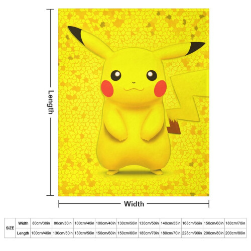 Κουβέρτα Pikachu Queen Size, Υπερμαλακή Ελαφριά Φανέλα, Άνετος Καναπές-Κρεβάτι, Όλες οι 1