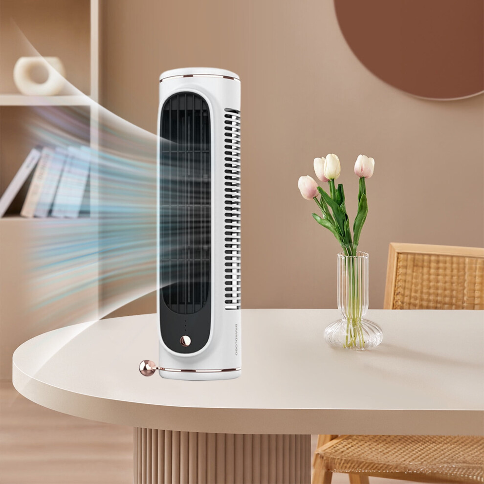 Fnyoxu Tower Fan For Desktop, Quiet Oscillating Bladeless Fan With 7.5H Timer, 3 Speeds, Portable Standing Fan For Office, Bedroom, Living Room, 10 9425574882431