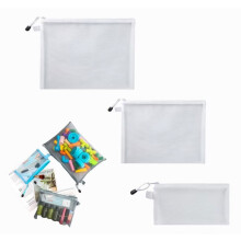 Pochette cosmetiche trasparenti con cerniera, astuccio in rete per il trucco, pochette da viaggio per beauty case, custodia per set da toilette