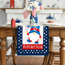 WinysinHoliday Decorazione Artigianale Giorno dell'Indipendenza Bandiera da Tavolo Strisce Patriottiche Nastro con Bordo Filo Stampa Nastro in Raso