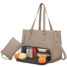Borsa termica per il pranzo da donna, borsa a tracolla per laptop da donna 42*30*18 cm color kaki