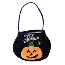 Joyfeel Halloween-karkkipussi, temppu-or-keppiämpäri, kurpitsa-käsilaukku, uudelleenkäytettävä Halloween-herkkukori noitakuviolla, lasten