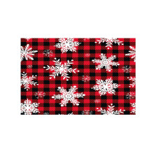 Christmas Carpet Red Plaid Snowflake Home Decor Mat, Washable Floor Mat for Kitchen Bedroom Bathroom, Gifts for Family