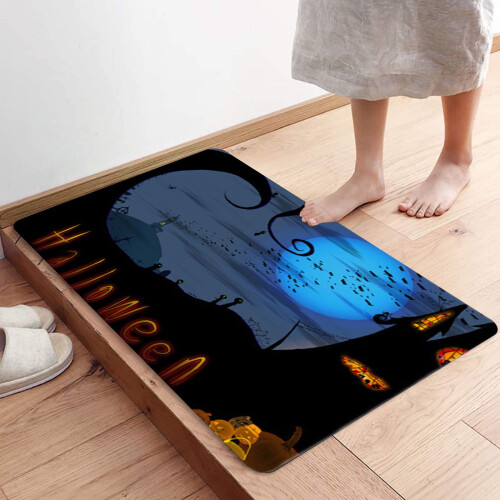 Winysin Χαλί με μοτίβο Halloween από αντιολισθητικό χαλάκι μπάνιου, υπνοδωματίου,