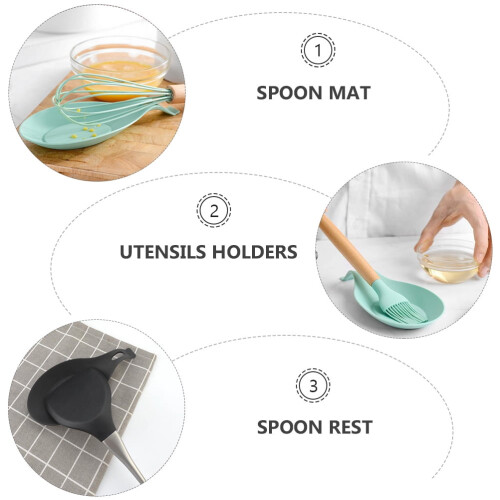 4pcs Practical Silicone Spoon Cushions Spoon Rests Silicone Spoon Holders 1