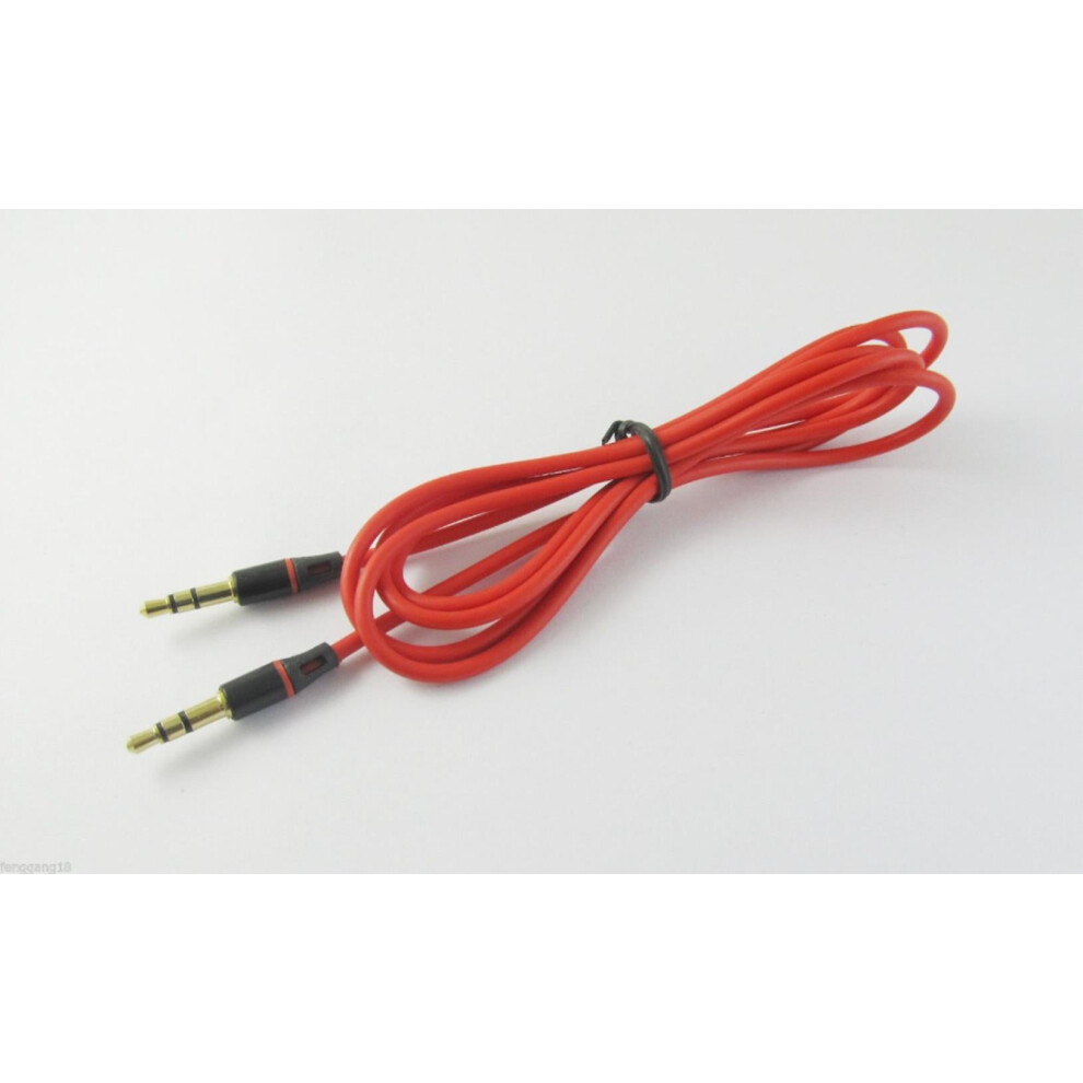 For 1Pc 3.5Mm Male To Male Audio Car Stereo Headphone Extension Aux Cables 1.2M/4Ft Red 9425574885074