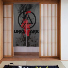 Linkin Parkin kaksiosainen tilkkutäkkikuvioinen läpikuultava puolipimennysovitin 86x147 cm, yhteensopiva makuuhuoneen, olohuoneen ja lastenhuoneen