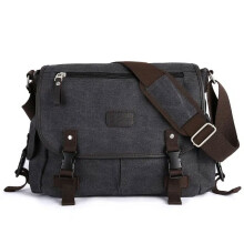 Umhängetasche für Herren, wasserabweisende Unisex-Schultertasche aus Canvas, Vintage-Umhängetaschen für Damen, Laptoptasche für 14-Zoll-Laptops