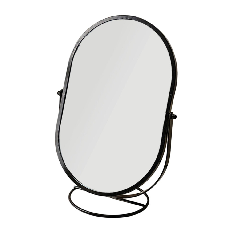 Desktop Stand Mirror Multifunctional Freestanding for Dresser Table Bathroom Black