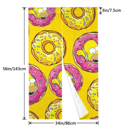 THE Simpsons Patchwork Διαφανής Ημι-Συσκότιση Κουρτίνας Πόρτας 34x56in, Διακοσμητικές 2