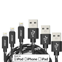3 db-os AGOZ MFI tanúsítvánnyal rendelkező, 3 méteres Lightning kábel, amely kompatibilis az iPhone 14, 13, 12, 11, X, SE, 8, 7, 6