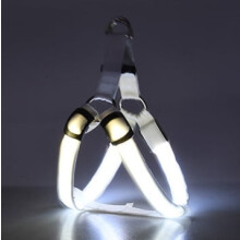 Harnais de poitrine lumineux LED réglable pour chien, rembourré et réfléchissant, avec sangle de poitrine, idéal pour le camping et les