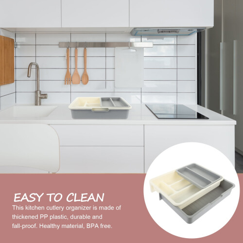 Compartment Cutlery Box Plastic Utensil Holder Flatware Silverware Kitchen Tray Storage Case 2